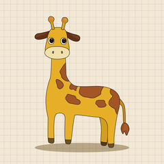 animal giraffe cartoon theme elements