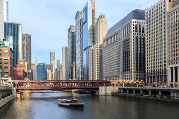 Abwaschbare Fototapete Fluss Der Chicago River dient als Hauptverbindung.