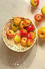 apples in a wicker basket