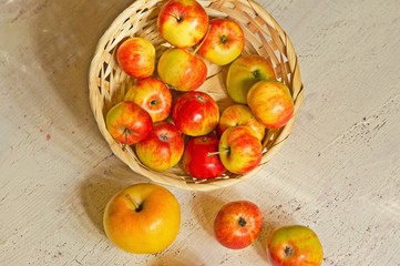 apples in a wicker basket