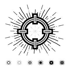 Hipster style vintage aim with starbursts ray