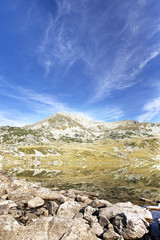 Serene Landscape of Mountain Peak and Lake in Carpathian Mountai