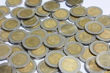 Thai Baht, 10 Baht coins.
