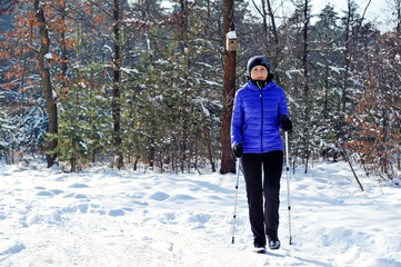 Naklejka premium Nordic walking