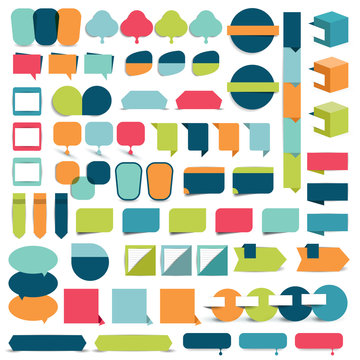 Collections of infographics flat design elements. Vector illustration.