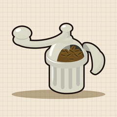 grinding coffee machine theme elements