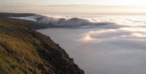 foggy northern view from Nordkapp