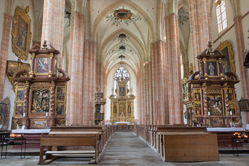 Fototapeta na wymiar The nave of gothic Dom in Neuberg an der Murz build in 15. cent.