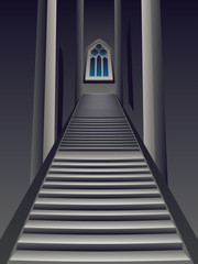 Obraz premium Gothic Stairs Interior