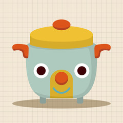 Home appliances theme rice cooker elements