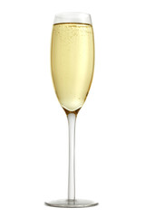 glass of champagne isolated on a white background