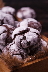 Chocolate Crinkles. Chocolate cookies in powdered sugar.