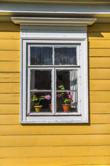 Wooden wall with window