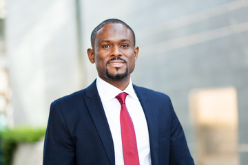 Confident black businessman outdoor