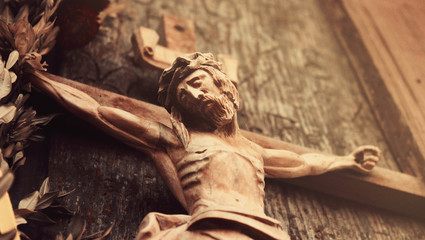 Jesus Christ crucified (an ancient wooden sculpture)