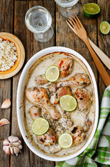 coconut garlic lime chicken legs