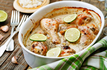 coconut garlic lime chicken legs