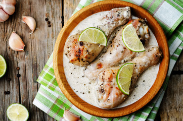 coconut garlic lime chicken legs
