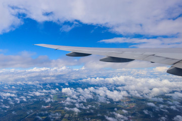 Naklejka na ściany i meble view flight plane window