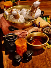 Ayurvedic spa massage still life
