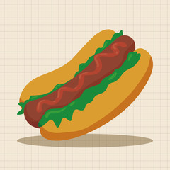 Fried foods theme hot dog elements