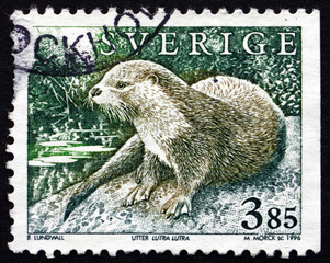 Postage stamp Sweden 1996 European Otter