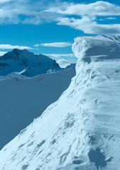 Cliff with snow (Austria).