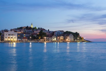 Fototapeta na wymiar Primosten Old Town evening view, Croatia