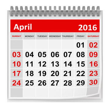 Calendar - April 2016