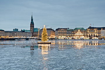 Fototapeta premium Weihnachten Alster in Hamburg