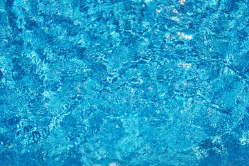 Background of transparent blue water top view