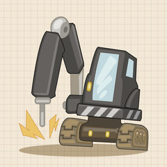 Transportation excavator truck theme elements