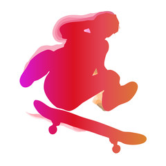 Skateboarder performing a trick