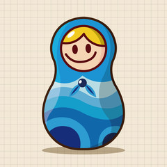 Matryoshka , Russian traditional wooden doll, vector pattern, el