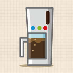 Home appliances theme coffee machine elements