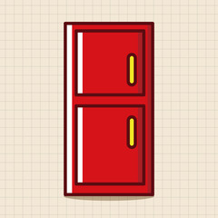 Home appliances theme refrigerator elements