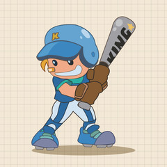 baseball player theme elements
