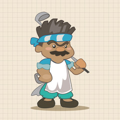 person character golfers theme elements