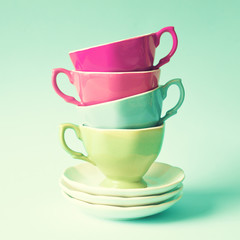 Pastel coffee cups