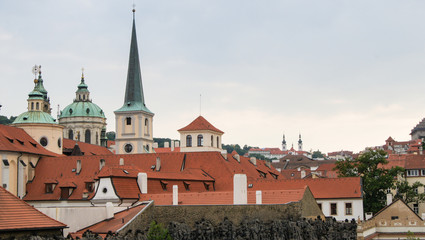 Naklejka na ściany i meble Tiled roofs of Prague.