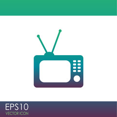 Retro TV vector icon.