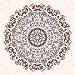 Abstract design element. Round mandala in vector. Graphic template for your design.