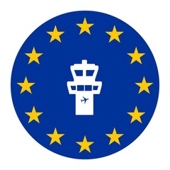 Aéroport dans un drapeau européen