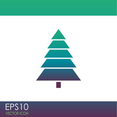 Fir tree vector icon.