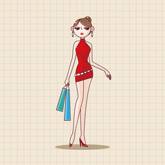 shopping girl theme elements vector,eps