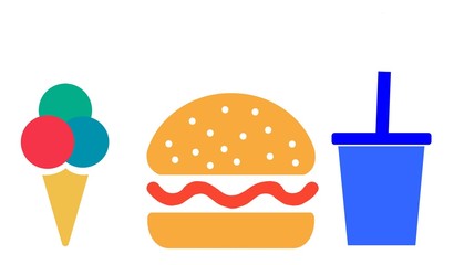 Burger, boisson et glace