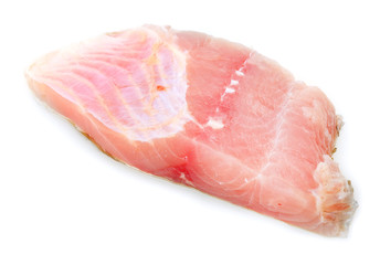 Carp fillets on white background. In Central Europe ( Poland and Czech Republic ), fish is a traditional part of a Christmas Eve dinner. 