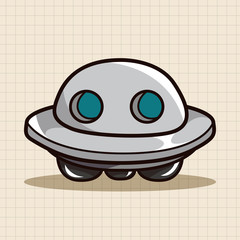 Space UFO theme elements vector, eps