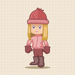 People winter theme elements