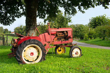 Old red tractor